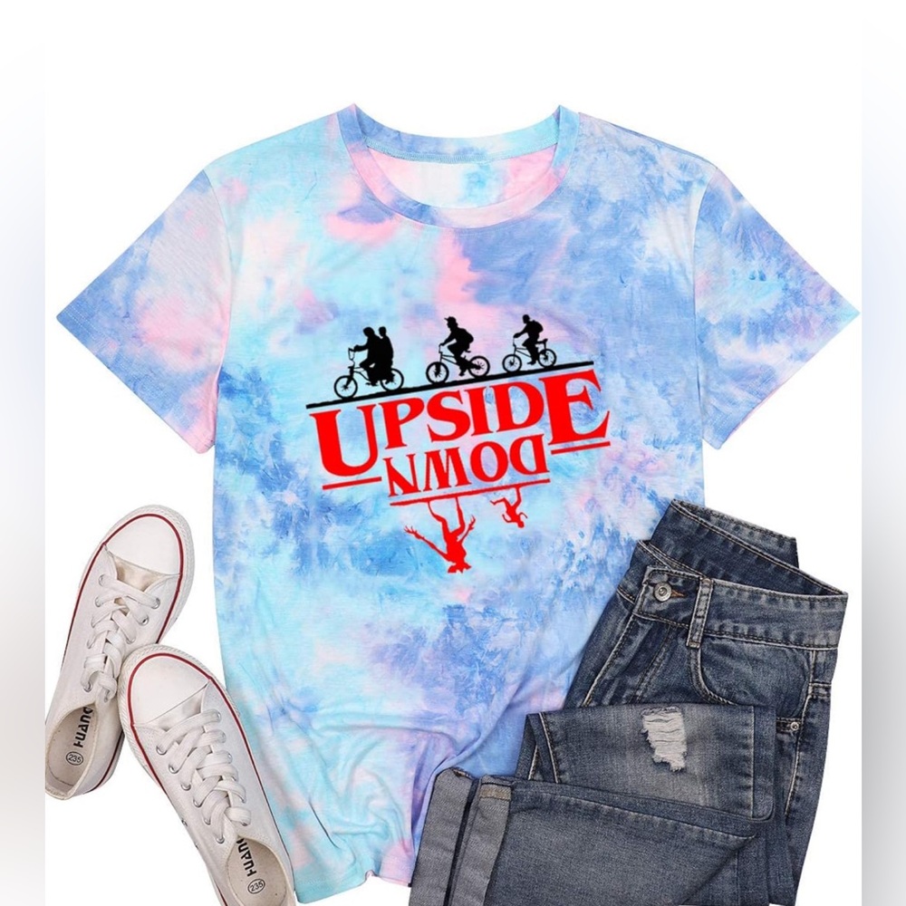 Stranger Things Upside Down Vintage Graphic T Shirt Women's Tie Dye 1983 SZ SM